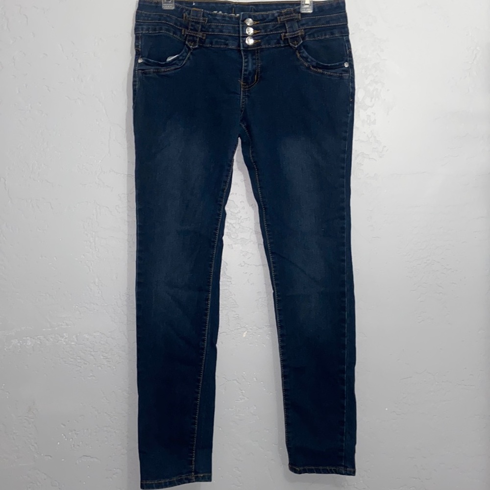 L’square Women’s Skinny Dark Wash Jeans Size 15 Light Stretch